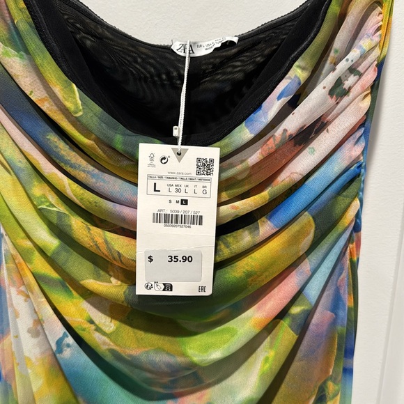 Zara Watercolor Strapless Dress - Picture 5 of 6